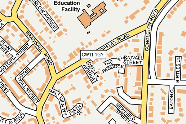CW11 1GY map - OS OpenMap – Local (Ordnance Survey)
