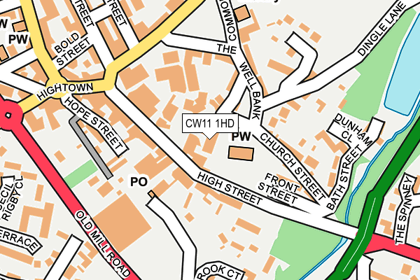 CW11 1HD map - OS OpenMap – Local (Ordnance Survey)