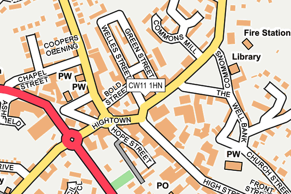 CW11 1HN map - OS OpenMap – Local (Ordnance Survey)