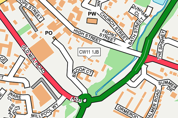 CW11 1JB map - OS OpenMap – Local (Ordnance Survey)