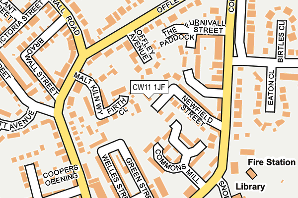 CW11 1JF map - OS OpenMap – Local (Ordnance Survey)