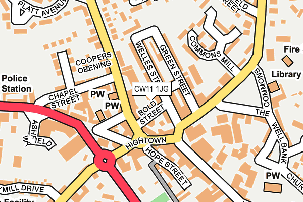 CW11 1JG map - OS OpenMap – Local (Ordnance Survey)