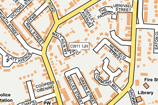 CW11 1JH map - OS OpenMap – Local (Ordnance Survey)