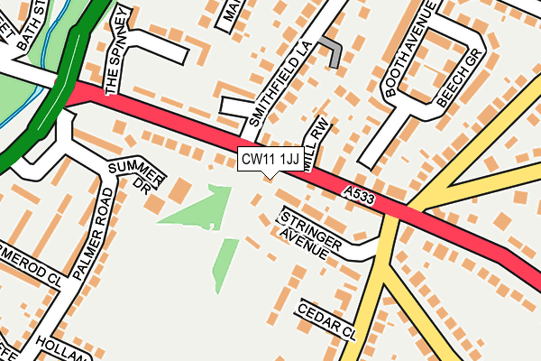 CW11 1JJ map - OS OpenMap – Local (Ordnance Survey)