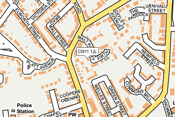 CW11 1JL map - OS OpenMap – Local (Ordnance Survey)