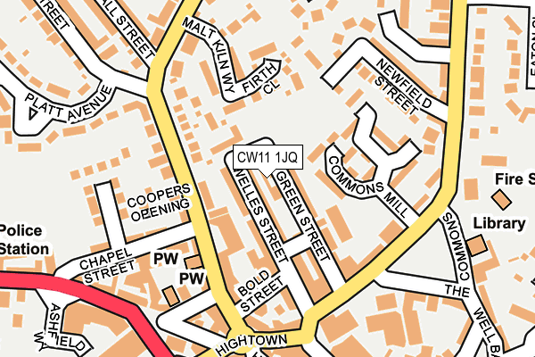 CW11 1JQ map - OS OpenMap – Local (Ordnance Survey)