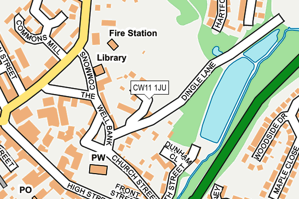 CW11 1JU map - OS OpenMap – Local (Ordnance Survey)