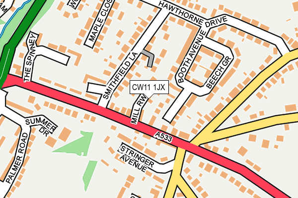 CW11 1JX map - OS OpenMap – Local (Ordnance Survey)