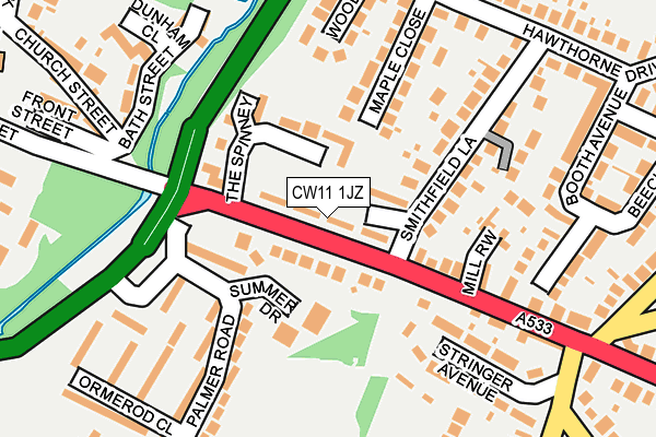 CW11 1JZ map - OS OpenMap – Local (Ordnance Survey)