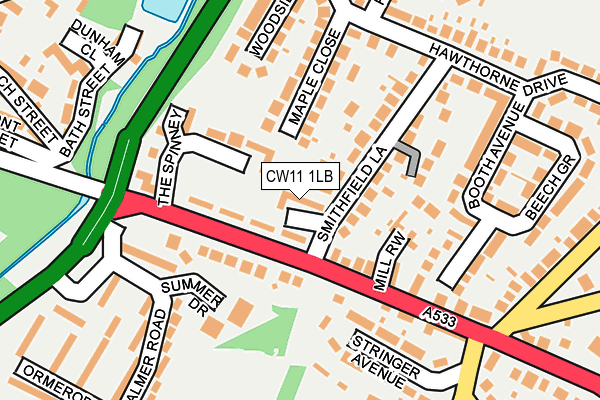 CW11 1LB map - OS OpenMap – Local (Ordnance Survey)