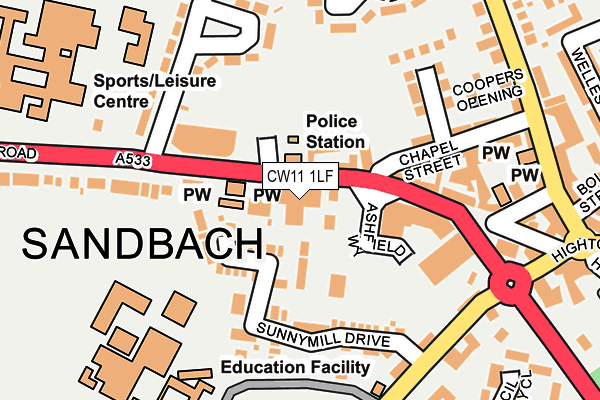 CW11 1LF map - OS OpenMap – Local (Ordnance Survey)