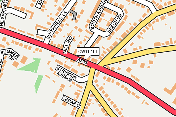 CW11 1LT map - OS OpenMap – Local (Ordnance Survey)