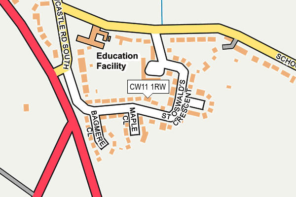 CW11 1RW map - OS OpenMap – Local (Ordnance Survey)