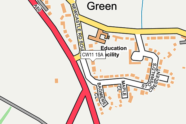 CW11 1SA map - OS OpenMap – Local (Ordnance Survey)