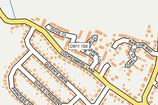 CW11 1SX map - OS OpenMap – Local (Ordnance Survey)