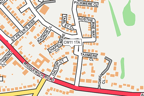 CW11 1TA map - OS OpenMap – Local (Ordnance Survey)