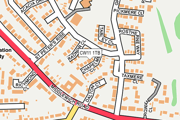 CW11 1TB map - OS OpenMap – Local (Ordnance Survey)