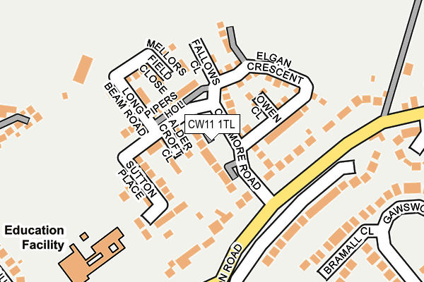 CW11 1TL map - OS OpenMap – Local (Ordnance Survey)