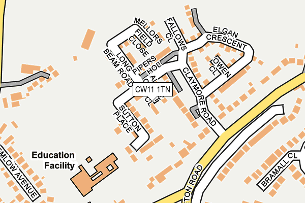 CW11 1TN map - OS OpenMap – Local (Ordnance Survey)