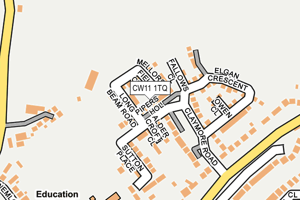 CW11 1TQ map - OS OpenMap – Local (Ordnance Survey)