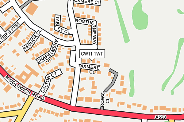 CW11 1WT map - OS OpenMap – Local (Ordnance Survey)