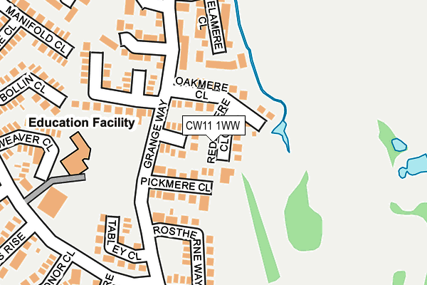 CW11 1WW map - OS OpenMap – Local (Ordnance Survey)