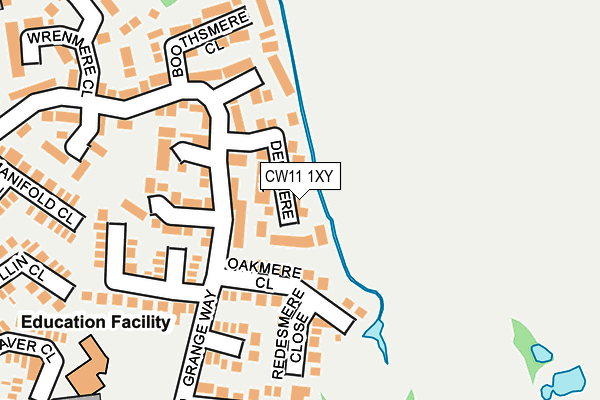 CW11 1XY map - OS OpenMap – Local (Ordnance Survey)