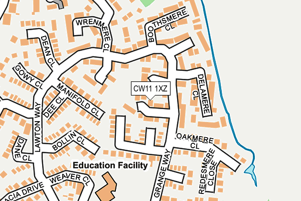 CW11 1XZ map - OS OpenMap – Local (Ordnance Survey)