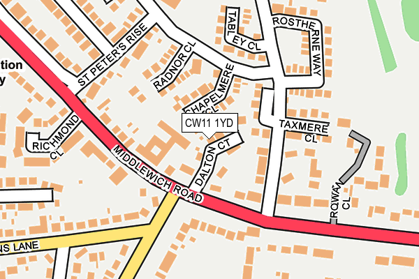 CW11 1YD map - OS OpenMap – Local (Ordnance Survey)