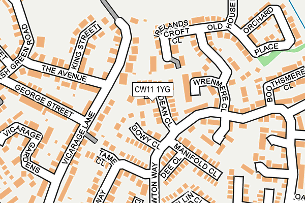 CW11 1YG map - OS OpenMap – Local (Ordnance Survey)