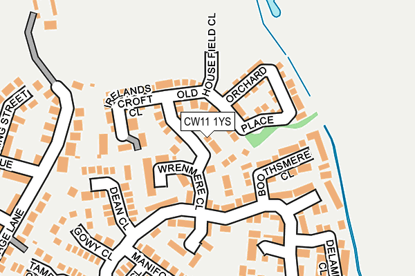 CW11 1YS map - OS OpenMap – Local (Ordnance Survey)