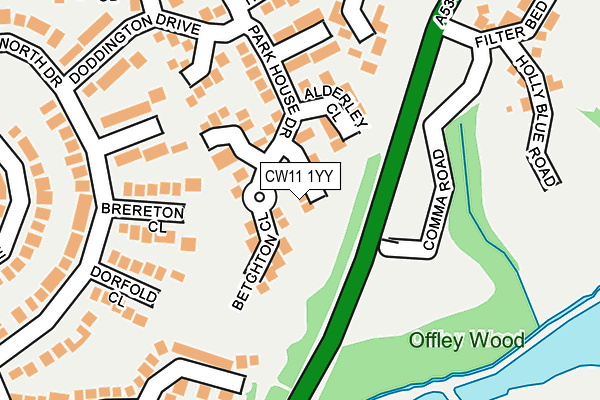 CW11 1YY map - OS OpenMap – Local (Ordnance Survey)