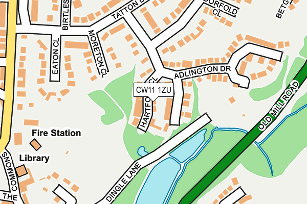 CW11 1ZU map - OS OpenMap – Local (Ordnance Survey)