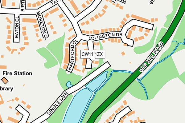 CW11 1ZX map - OS OpenMap – Local (Ordnance Survey)