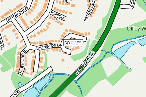 CW11 1ZY map - OS OpenMap – Local (Ordnance Survey)