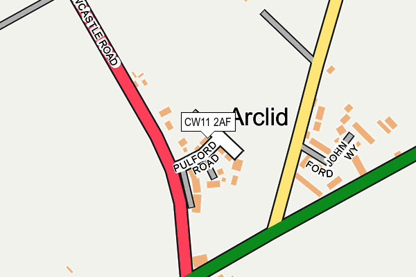 CW11 2AF map - OS OpenMap – Local (Ordnance Survey)