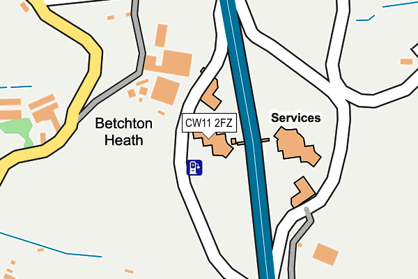 CW11 2FZ map - OS OpenMap – Local (Ordnance Survey)