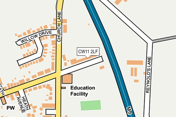 CW11 2LF map - OS OpenMap – Local (Ordnance Survey)