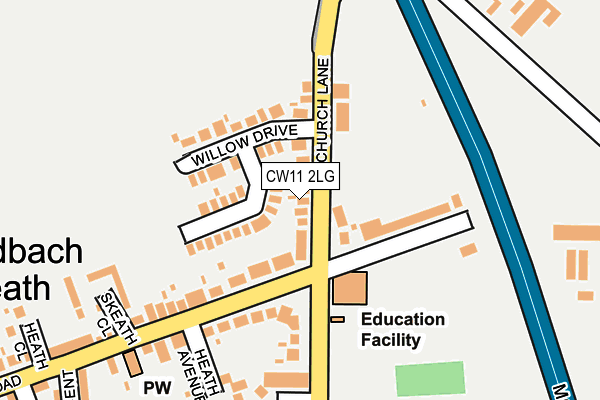 CW11 2LG map - OS OpenMap – Local (Ordnance Survey)