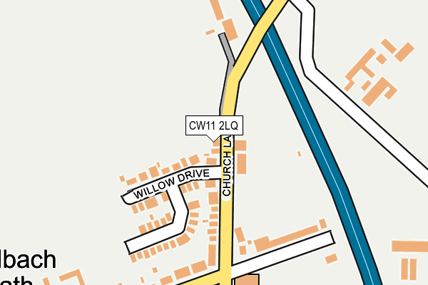 CW11 2LQ map - OS OpenMap – Local (Ordnance Survey)