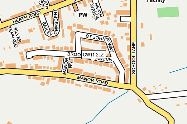 CW11 2LZ map - OS OpenMap – Local (Ordnance Survey)