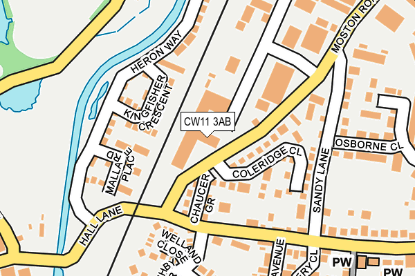 CW11 3AB map - OS OpenMap – Local (Ordnance Survey)