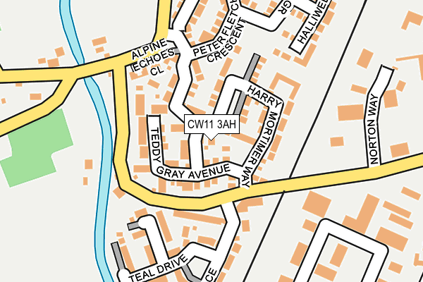 CW11 3AH map - OS OpenMap – Local (Ordnance Survey)