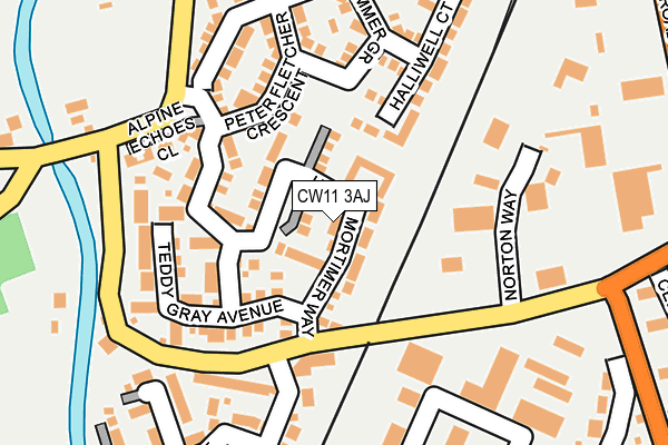 CW11 3AJ map - OS OpenMap – Local (Ordnance Survey)