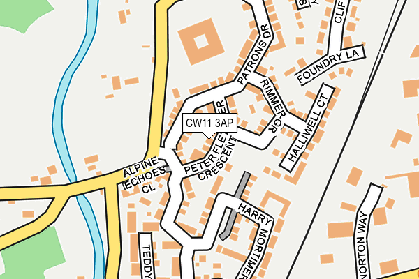 CW11 3AP map - OS OpenMap – Local (Ordnance Survey)