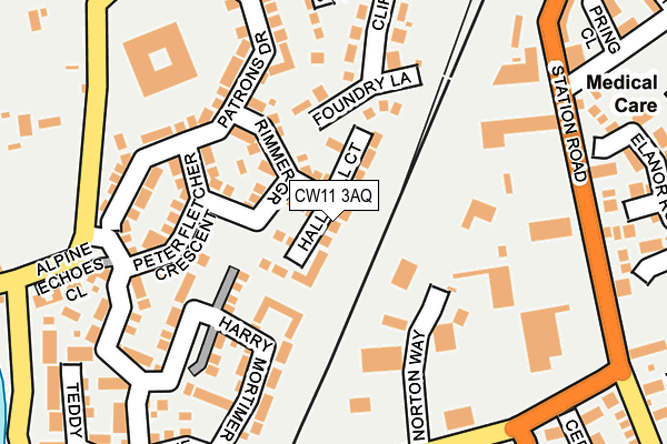 CW11 3AQ map - OS OpenMap – Local (Ordnance Survey)