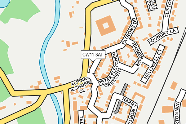 CW11 3AT map - OS OpenMap – Local (Ordnance Survey)