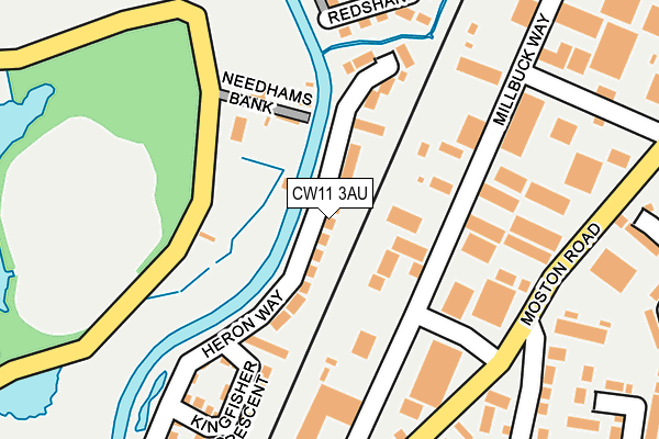 CW11 3AU map - OS OpenMap – Local (Ordnance Survey)