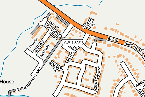 CW11 3AZ map - OS OpenMap – Local (Ordnance Survey)