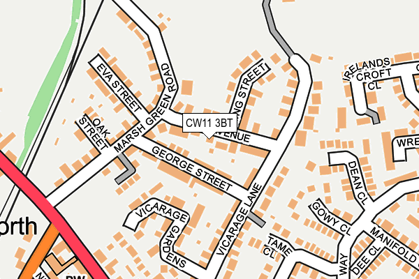 CW11 3BT map - OS OpenMap – Local (Ordnance Survey)